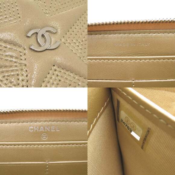 CHANEL Gold Leather Wallet